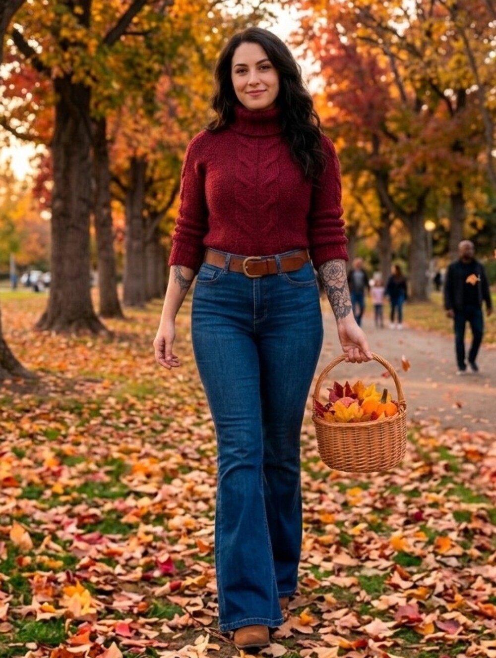 GUESS Jeans Vintage Burgundy Red Cable Knit Turtleneck Sweater XL - Picture 2 of 9